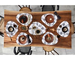 Placemat organisch - Placemats organic - Onderleggers - Theepot - Patronen - Thee - 10 stuks