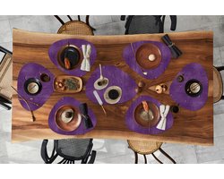 Placemat organisch - Placemats organic - Onderleggers - Verf - Paars - Patronen - 10 stuks