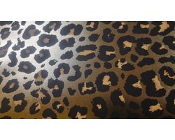 Placemat Panter print ASA - Oranje / Goud / Zwart - Kunststof - 45 x 30 cm - Set van 2