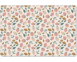 Placemat - Placemats kunststof - 45x30 cm - Aardbei - Fruit - Roze - Kinderen - Planten - 1 stuk - Borden onderleggers antislip - Tafel decoratie - Luxe tafelversiering - Tafelmat vinyl - Bord onderlegger - Tafeldecoratie accessoires