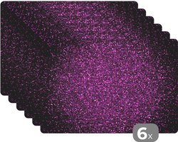 Placemat - Placemats kunststof - 45x30 cm - Paars - Roze - Patronen - Abstract - 6 stuks - Borden onderleggers antislip - Tafel decoratie - Luxe tafelversiering - Tafelmat vinyl - Bord onderlegger - Tafeldecoratie accessoires