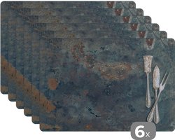 Placemat - Placemats kunststof - Keukengerei - Keukengereedschap - Vintage - Landelijk - 45x30 cm - 6 stuks - Hittebestendig - Anti-Slip - Onderlegger - Afneembaar