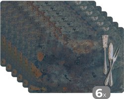 Placemat - Placemats kunststof - Keukengerei - Keukengereedschap - Vintage - Landelijk - 45x30 cm - 6 stuks - Hittebestendig - Anti-Slip - Onderlegger - Afneembaar