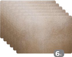 Placemat - Placemats kunststof - Koperen structuur - 45x30 cm - 6 stuks - Hittebestendig - Anti-Slip - Onderlegger - Afneembaar