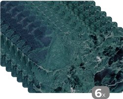 Placemat - Placemats kunststof - Marmer - Steen - Textuur - Marmerlook - Design - 45x30 cm - 6 stuks - Hittebestendig - Anti-Slip - Onderlegger - Afneembaar