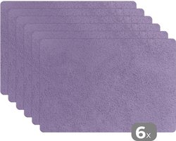 Placemat - Placemats kunststof - Paars - Beton - Muur - 45x30 cm - 6 stuks - Hittebestendig - Anti-Slip - Onderlegger - Afneembaar