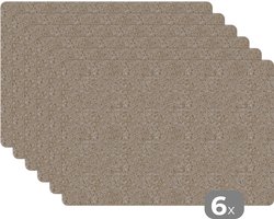 Placemat - Placemats kunststof - Patroon - Graniet - Steen - 45x30 cm - 6 stuks - Hittebestendig - Anti-Slip - Onderlegger - Afneembaar