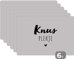 Placemat - Placemats kunststof - Quotes - Knus plekje - Tuin - Tekst - 45x30 cm - 6 stuks - Hittebestendig - Anti-Slip - Onderlegger - Afneembaar