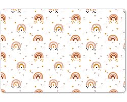 Placemat regenboog voor meisjes 60x40 cm - Grote placemats kunststof - Kinder werkmat bureau - Knutselmat met patroon - Tekenmat anti slip - Knutsel kleurmat groot - Knutselspullen - Onderlegger voor knutselen en DIY - Hobby mat kinderen