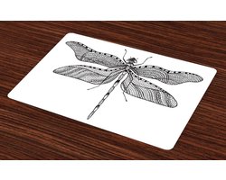 Placemat Set - Tafelonderleggers - Eettafel Decoratie - Levendige Kleuren - 30x45 cm - Antraciet Grijs Wit