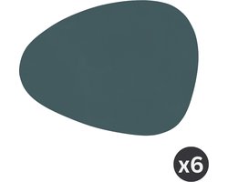 Placemat Stone Togo - kunststof - SET/6 - blauw - 43x32cm