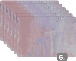 Placemat - Tafel - Paars - Roze - Lila - 45x30 cm - Placemats - 6 stuks