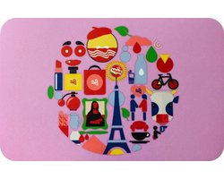 Placemat - Tafelkleed - Eten aan tafel - 100% gerecycled materiaal - 33 x 49 cm - Framboos