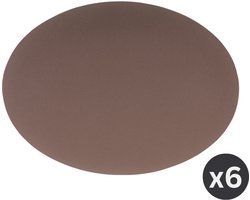 Placemat Togo ovaal - kunststof - SET/6 - bruin - 33x45cm