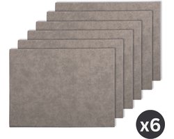 Placemat TROJA - SET/6 - kunstleer - 33x45 cm, charcoal