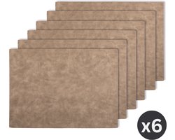 Placemat TROJA - SET/6 - kunstleer - 33x45 cm, taupe