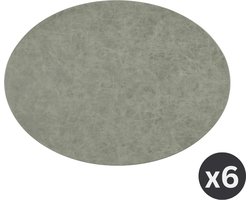 Placemat TRUMAN ovaal, SET/6, 33x45 cm, enkelzijdig, charcoal