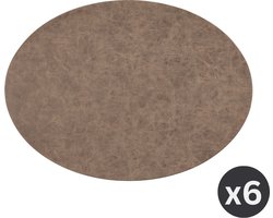 Placemat TRUMAN ovaal, SET/6, 33x45 cm, enkelzijdig, coffee