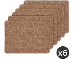 Placemat TRUMAN rechthoekig, SET/6, 33x45 cm, dubbelzijdig, walnoot