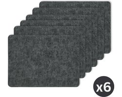 Placemat TRUMAN rechthoekig, SET/6, 33x45 cm, dubbelzijdig, zwart