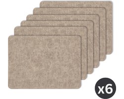 Placemat TRUMAN rechthoekig, SET/6, 33x45 cm, enkelzijdig, taupe