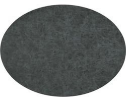 Placemat TRUMAN SET/6, oval, 33x45 cm, double layer, black