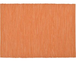 Placemat TWEE stuks - Breeze perzik oranje - 35 x 50 cm - twee placemats katoen