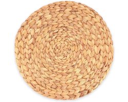 Placemat van zeegras - waterhyacint, set van 4 afveegbare placemats 35cm ronde tafel onderzetters natuur