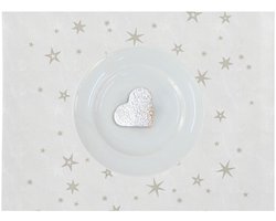 Placemat - VIER placemats Kerst - Room Wit met gouden sterren - textiel - 35 x 48 cm