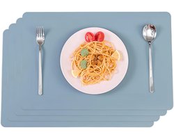 placemats - 4 ST. - Lederlook - 45 x 30 cm - Antislip Placemat - waterdicht - oliebestendige - Afwasbaar - Vocht- en Vuilafstotend - voor de Eettafel - Geïsoleerde placemat - restaurant placemats - wasbare - blauw