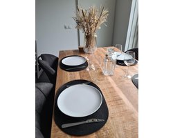 Placemats- 4 STUKS - Ovaal - Placemat - Zwart - 45x30cm