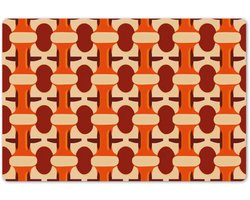 Placemats 45x30 cm - Placemat kunststof - 1 stuk - Geometrisch - Retro - Oranje - Borden onderleggers - Decoratie voor op tafel - Keuken tafeldecoratie accessoires - Vinyl onderlegger - Tafelversiering
