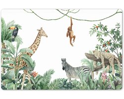 Placemats 45x30 cm - Placemat kunststof - 1 stuk - Jungle - Dieren - Kinderen - Natuur - Borden onderleggers - Decoratie voor op tafel - Keuken tafeldecoratie accessoires - Vinyl onderlegger - Tafelversiering