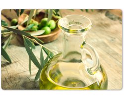 Placemats 45x30 cm - Placemat kunststof - 1 stuk - Kan - Glas - Hout - Groen - Borden onderleggers - Decoratie voor op tafel - Keuken tafeldecoratie accessoires - Vinyl onderlegger - Tafelversiering