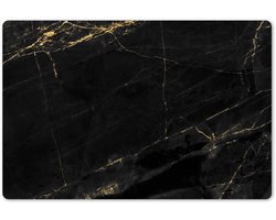Placemats 45x30 cm - Placemat kunststof - 1 stuk - Marmer look - Luxe - Zwart - Goud - Borden onderleggers - Decoratie voor op tafel - Keuken tafeldecoratie accessoires - Vinyl onderlegger - Tafelversiering