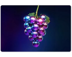 Placemats 45x30 cm - Placemat kunststof - 1 stuk - Paars - Disco - Feest - Druif - Borden onderleggers - Decoratie voor op tafel - Keuken tafeldecoratie accessoires - Vinyl onderlegger - Tafelversiering
