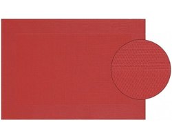 Placemats - 4x stuks - rood - gevlochten - 45 x 30 cm - onderleggers