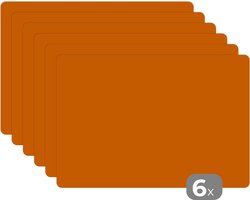 Placemats - 6 stuks - 45x30 cm - Placemat kunststof - Oranje - Seizoenen - Herfst - Kleur - Borden onderleggers - Decoratie voor op tafel - Keuken tafeldecoratie accessoires - Vinyl onderlegger - Tafelversiering