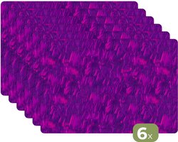 Placemats - 6 stuks - 45x30 cm - Placemat kunststof - Vloeiend - Olie - Verf - Texturen - Fel paars - Borden onderleggers - Decoratie voor op tafel - Keuken tafeldecoratie accessoires - Vinyl onderlegger - Tafelversiering