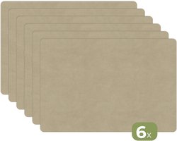 Placemats - 6 stuks - 45x30 cm - Placemat kunststof - Zandkleur - Korrelige structuur - Beton print - Borden onderleggers - Decoratie voor op tafel - Keuken tafeldecoratie accessoires - Vinyl onderlegger - Tafelversiering