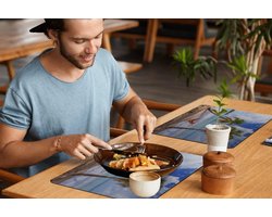 Placemats - 6 stuks - 45x30 cm - Strand - Palmbomen - Hangmat