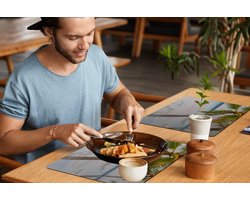 Placemats - 6 stuks - 45x30 cm - Zomer - Palmboom - Hangmat