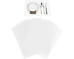 Placemats - 8 Stuks - Placemat Van Kunststof - Onderlegger - Onderzetter - 43 X 28 Cm - Antislip - Afwasbaar - Schrijfmat - Geschikt Voor Salontafels, Picknicks, Bureau's En Schrijftafels - Transparant