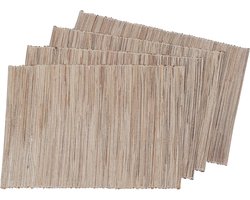 Placemats Geweven - Tafelonderleggers Waterhyacint - Tafel Dekken - Glinsterend Goud Draad - 35x50 cm - Naturel