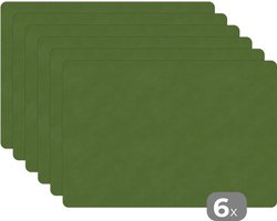 Placemats - Groen - Leer - Keuken - Placemat - Tafel - 45x30 cm - 6 stuks - Tafelonderzetter