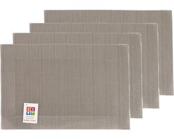 Placemats Hampton - 4x - taupe - PVC - 30 x 45 cm