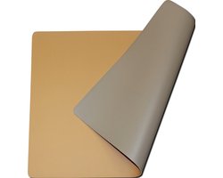 Placemats lederlook | Set van 4 | Dubbelzijdig Desert & Taupe | 30x43cm | Afwasbaar Kunstleer Leer Leder Kunststof
