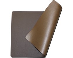 Placemats lederlook | Set van 4 | Dubbelzijdig Mocca & Koper | 30x43cm | Afwasbaar Kunstleer Leer Leder Kunststof