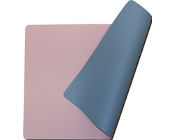 Placemats lederlook | Set van 4 | Dubbelzijdig Roze & Licht Blauw | 30x43cm | Afwasbaar Kunstleer Leer Leder Kunststof