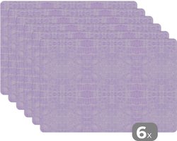 Placemats - Leer - Paars - Structuur - Onderlegger Tafel - 45x30 cm - 6 stuks - Borden onderzetters